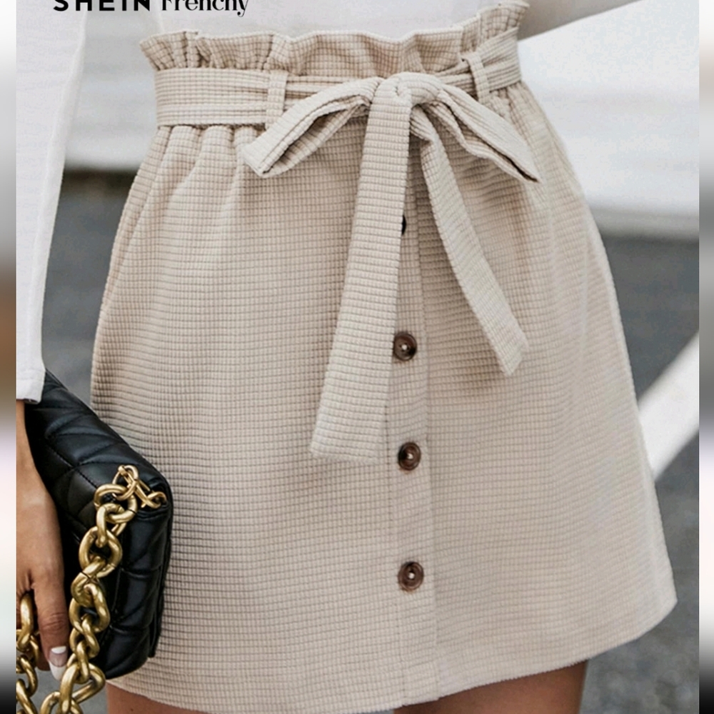 Tan Button-Up Skirt